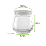 Spheric Reusable pudding jar with plastic cap 10oz D:2.67in W:3.26in H:3.42in - 60 pcs Spheric Reusable pudding jar with plastic cap 10oz D:2.67in W:3.26in H:3.42in - 60 pcs